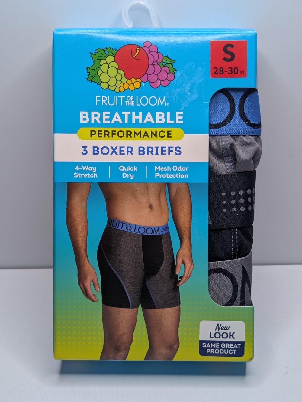 Fruit Of The Loom Breathable Performance Boxer Briefs 3 Pack Small 28-30 NWT